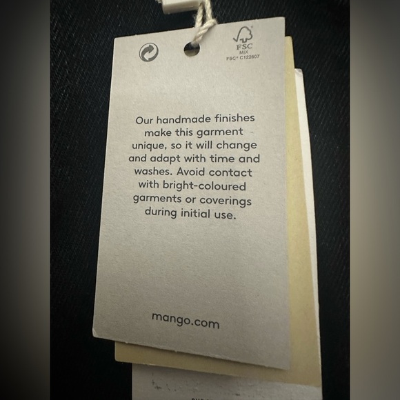 MNG Mango High Waisted Mom Jeans Size 18 Black Denim Ankle Length NWT - Picture 8 of 8